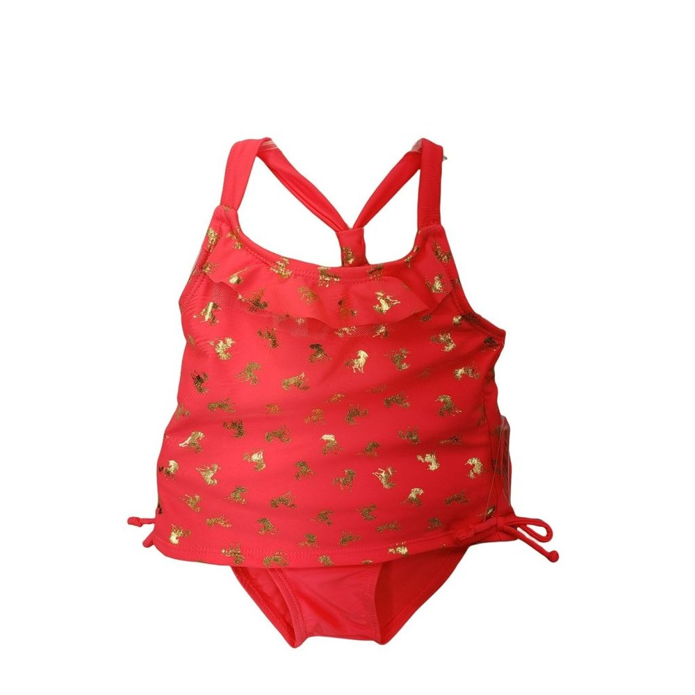 Real Love 18 months Unicorn Horse HOT PINK 2 pc Tankini  Swimsuit bathing suit‎